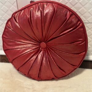 Round Shimmer Burnt Orange Decorative Pillow